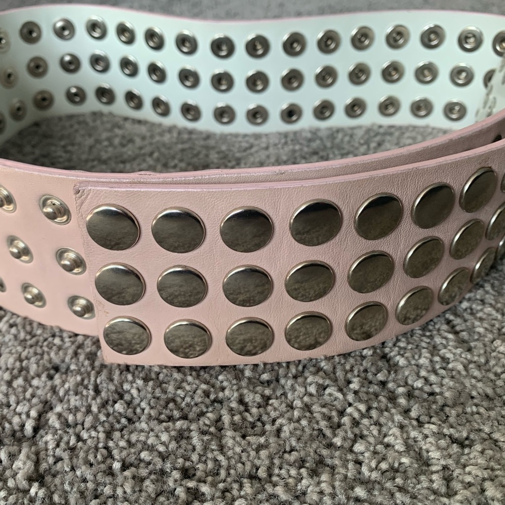 Dolce and Gabanna light pink and silver snap belt